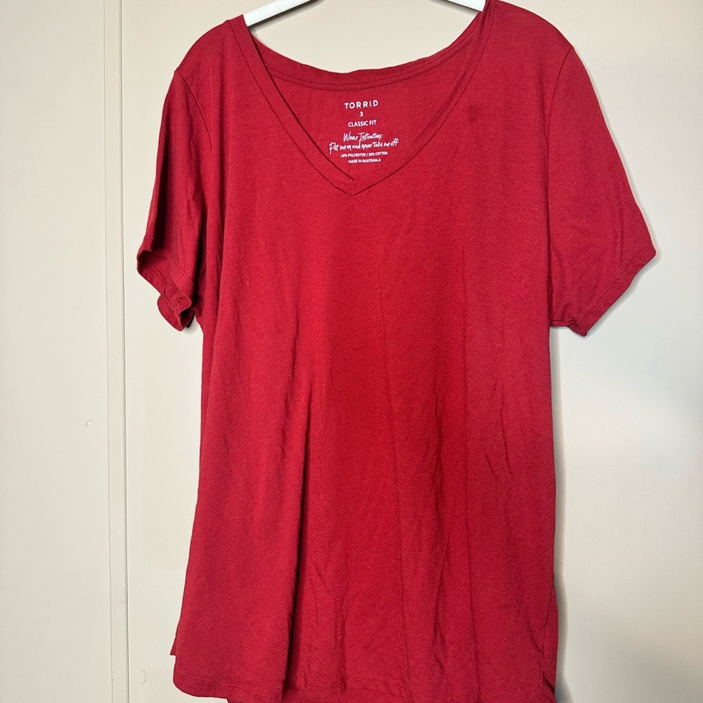 Torrid Classic Red Short Sleeve Tee
